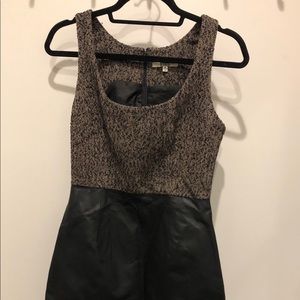 Wool & faux leather dress